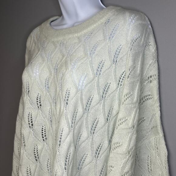 NWT Boden Wool Blend Pointelle Knit Sweater Avacado Cream Womens Sz 20/22 - Picture 2 of 7